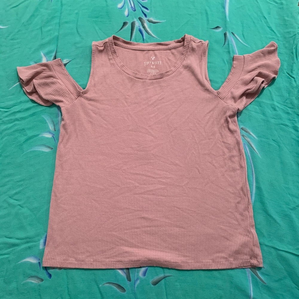 American Eagle Shoulder Cut Out Shirt